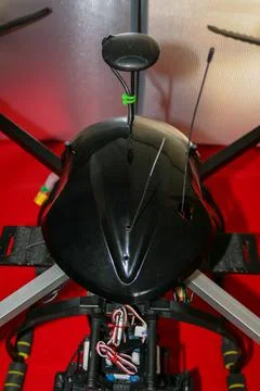 A big drone cargo transport prototype showing different electronic modules. Foto stock