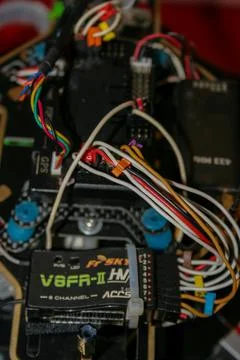 A big drone cargo transport prototype showing different electronic modules. Foto stock
