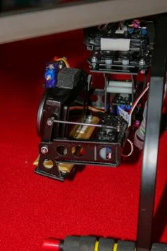 A big drone cargo transport prototype showing different electronic modules. Stock Photos