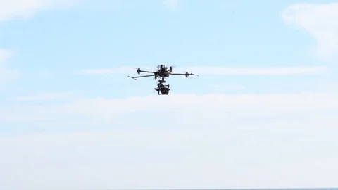 Big drone flight at the sky Video stock 128927066