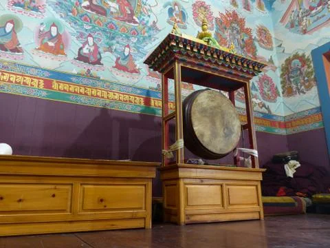 Big drum in the buddhist temple Foto stock