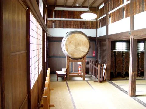 Big drum in temple to use for sacral issue Stockfoto's