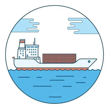 Big dry cargo ship, Vector image Illustrazione stock