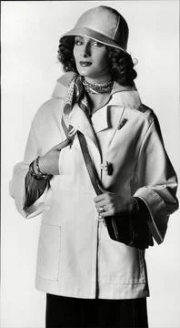Big Duffel Jacket In Thick White Cotton By Cache D'or At Harrods Red And White S Stock Photos