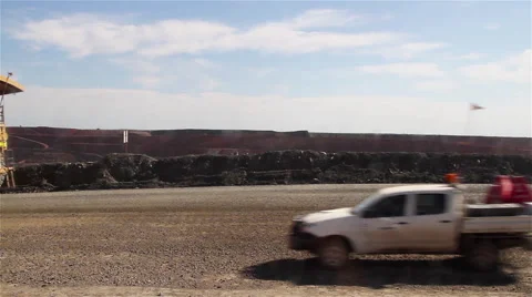Big dumper rig drive by. Stock Footage 48908871