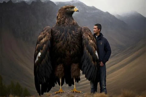 Big eagle with people Stock Illustration