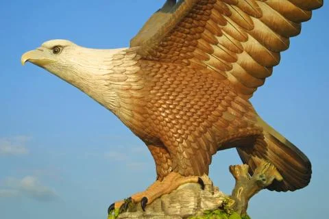 Big eagle statue - symbol of Langkawi island Stock Photos