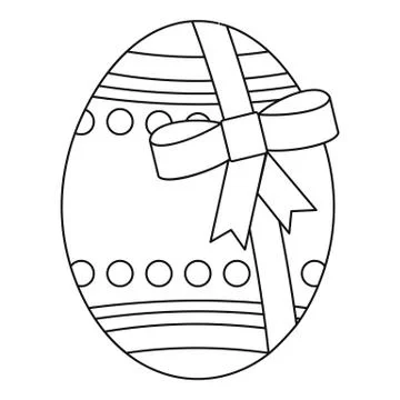Big easter egg icon , outline style Stock Illustration
