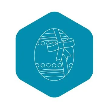 Big easter egg icon , outline style Illustrazione stock