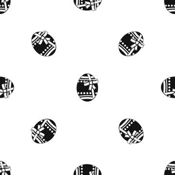 Big easter egg pattern seamless black Stock Illustration