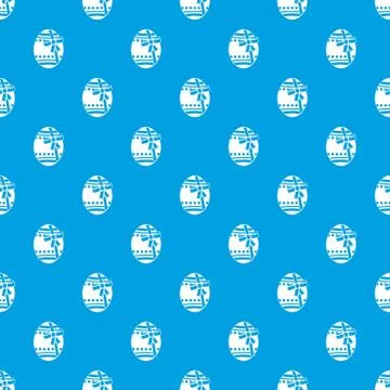 Big easter egg pattern seamless blue Stock Illustration