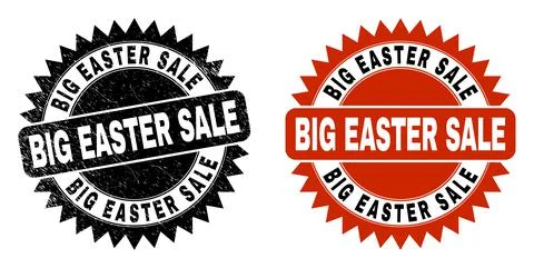 BIG EASTER SALE Black Rosette Stamp Seal with Rubber Style イラスト素材