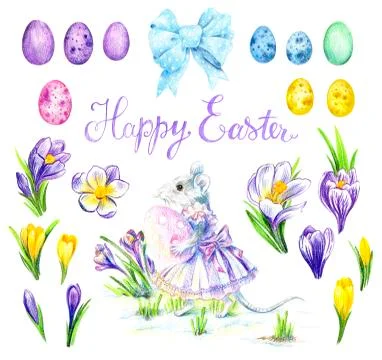 Big easter set. Stock Illustration