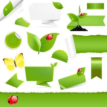 Big eco design elements Stock Illustration