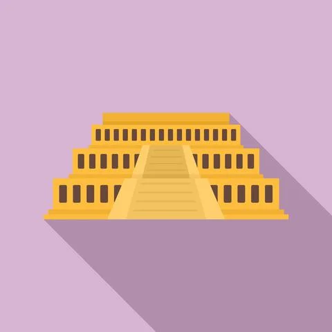 Big Egypt temple icon, flat style Stock Illustration