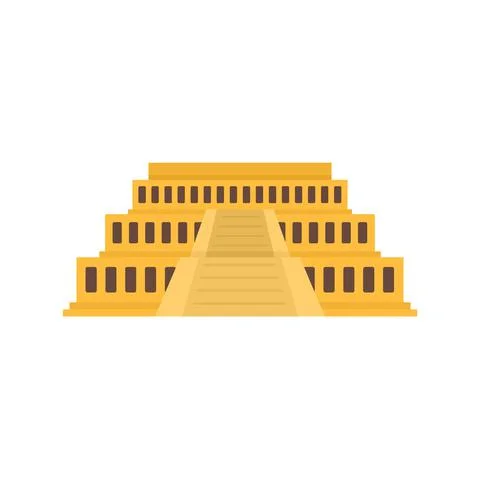 Big Egypt temple icon flat isolated vector Stock Illustration
