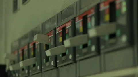 Big electricity switches Stock Footage 34605882
