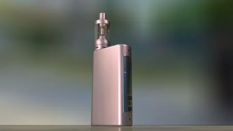 Big electronic cigarette on the floor, 3D model Stock Illustration