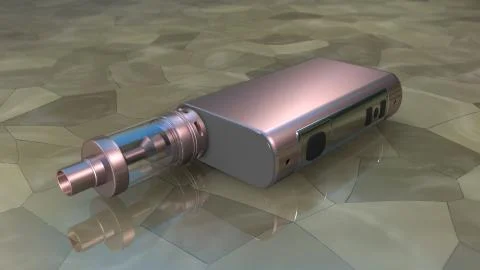 Big electronic cigarette on the floor, 3D model Stock Illustration
