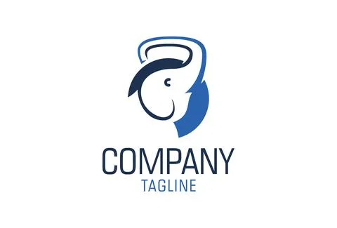 Big Elephant Logo Concept Design	 Stock Illustration