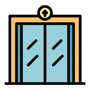 Big elevator icon color outline vector 스톡 일러스트
