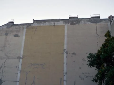 Big empty house background wall in the street Stock Photos