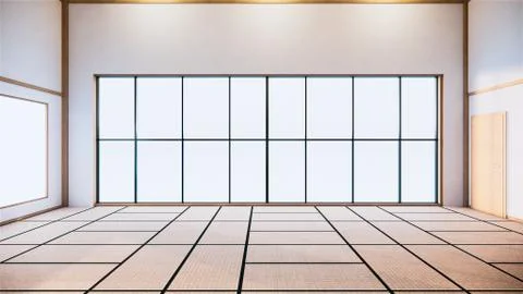 Big empty room Interior mock up.3D rendering Stock Illustration