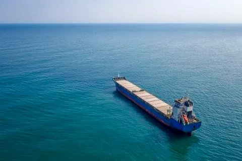Big empty ship at sea. Stock Photos