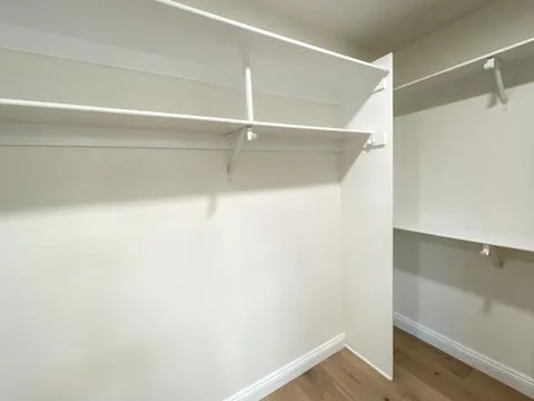 Big empty wardrobe dressing room Stock Photos