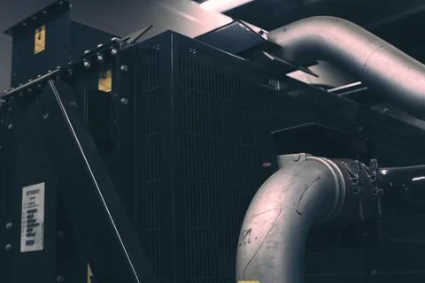 Big engine big radiator generator Stock Photos