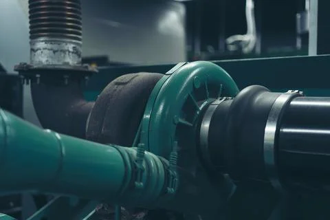 Big engine big turbo of generator Stock Photos