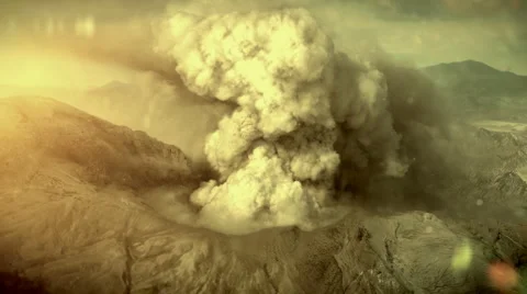 Big eruption of the volcano. Stock Footage