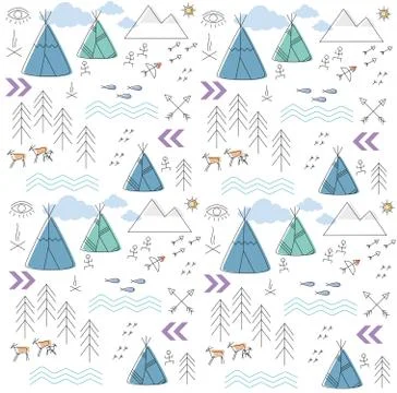 Big ethnic pattern for boys Stockillustratie