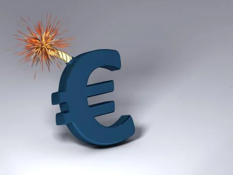 Big Euro symbol that'll explode Illustrazione stock