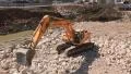 Big excavator operation in stone quarry HD Footage