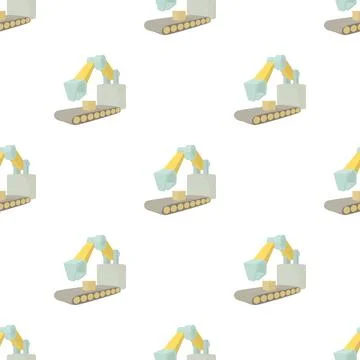 Big excavator pattern seamless vector Stock Illustration