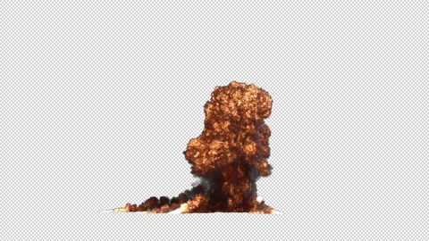 Big Explosion in 1080p Full HD Quality with Alpha Channel (Transparency) Stock Footage 144895409