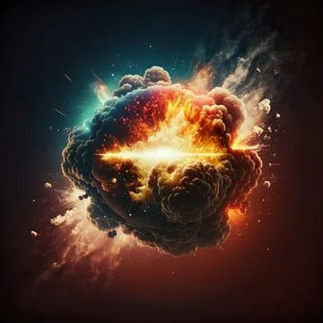 Big explosion in deep space Stock Illustration