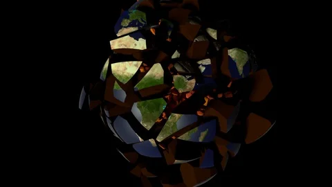 Big explosion of Earth (3d object) Stock Footage 121582672
