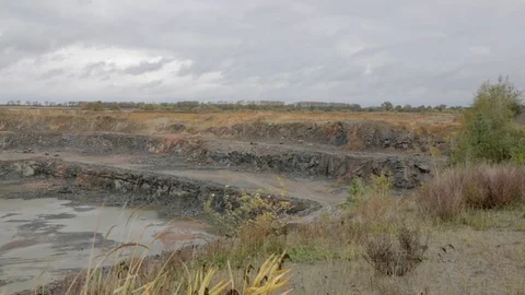 Big explosion in granite quarry Stock Footage 129392101