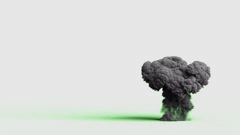 Big explosion on green background with alpha channel. Stock Footage 307512512