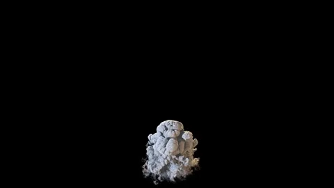 Big explosion with lots of smoke, isolated on black background Stock Footage 70994127