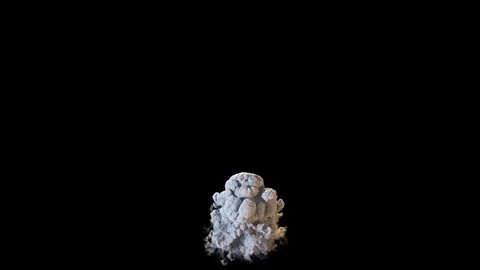 Big explosion with lots of smoke, isolated with Alpha channel Stock Footage 70994186