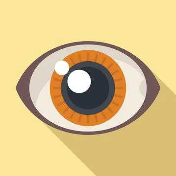 Big eye icon flat vector. View look Illustrazione stock