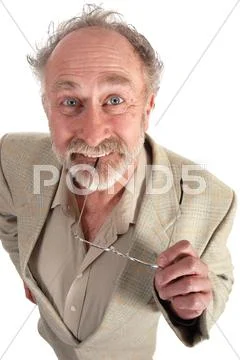 Big eyed professor Stock Photos
