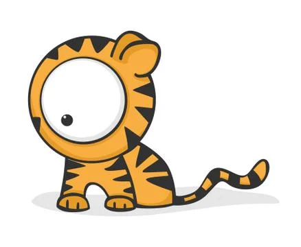 Big-eyed tiger Stock Illustration