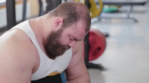 Big face of a bearded man. 库存影片 131227197