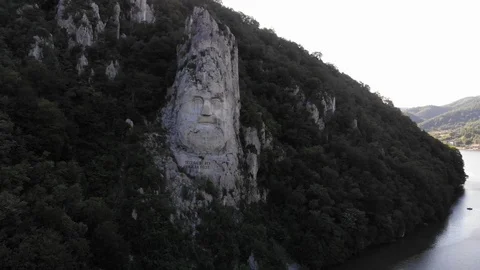 Big face in stone Stock Footage 106820873