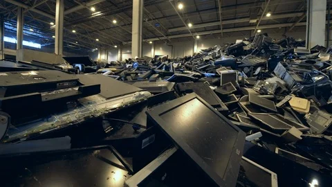 Big facility with dumped monitors. Video stock 125622157