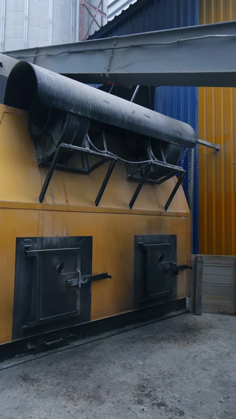 Big factory elevator construction equipment. Industrial agricultural building. Stock Footage 317939354